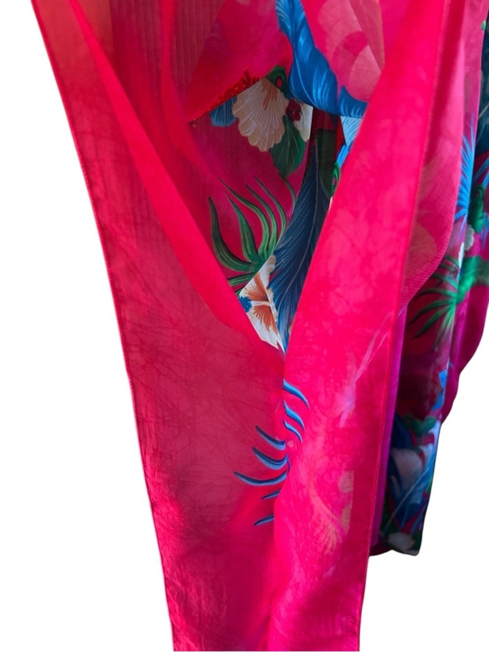 Summer Tropical Beach Kaftan Coverup Pink Tropical Print OS
Made in St. Croix - Picture 4 of 6
